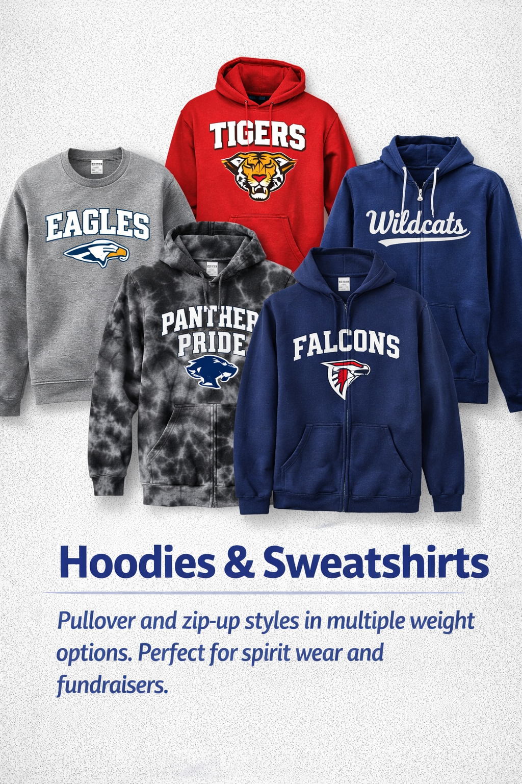 custom school spirit hoodies and sweatshirts Nassau County NY